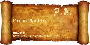 Piros Martin névjegykártya